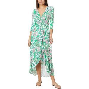 NWT Lilly Pulitzer Women's Moana 3/4 Sleeve Maxi Floral Fit & Flare Dress Large